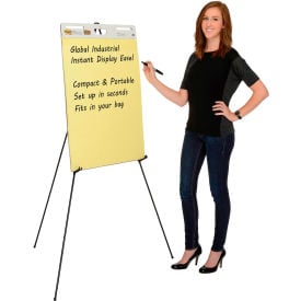 Global Industrial™ Aluminum Portable Easel Stand With Instant Collapsible Tripod Black