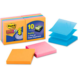 Post-it® Pop-up Notes Super Sticky Pop-Up Notes R33010SSAN 3"" x 3"" Glow 90 Sheets 10/Pack