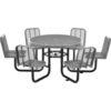 Global Industrial™ 46"" Round Picnic Table w/ 6 Seats Expanded Metal Gray