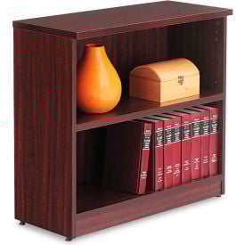 Alera Bookcase with 2 Shelves - 31-3/4""W x 14""D x 29-1/2""H - Mahogany - Valencia Series