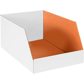 Global Industrial™ Jumbo Open Top Corrugated Bin Boxes 16""Wx24""Lx12""H White