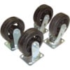 8"" x 2"" Mold-On-Rubber Caster Kit D-CK4-MR8-2 for Hopper - 2400 Lb. Cap.