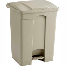 Safco® Plastic Step-On Receptacle 17 Gallon Beige - 9922TN