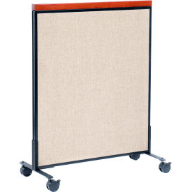 Interion® Mobile Deluxe Office Partition Panel 36-1/4""W x 46-1/2""H Tan