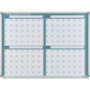 Global Industrial® Magnetic Dry Erase Four Month Calendar Board Steel Surface 48""W x 36""H