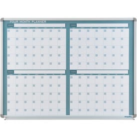 Global Industrial® Magnetic Dry Erase Four Month Calendar Board Steel Surface 48""W x 36""H