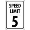 NMC TM17G Traffic Sign 5 MPH Speed Limit Sign 18"" X 12"" White/Black