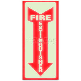 U.S. Stamp & Sign Glow In The Dark ""Fire Extinguisher"" Sign 4793 4"" X 13"" Red/White
