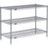 Nexel® 3 Shelf Nexelate® Silver Epoxy Wire Shelving Unit Starter 42""W x 14""D x 34""H