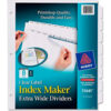 Avery Index Maker Extra-Wide Tab Divider Blank 9.25""x11.25"" 8 Tabs 5 Sets White/White