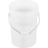 6 Gallon Open Head Plastic Pail PAIL-6-PWS with Steel Handle - White