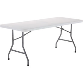 Interion® Plastic Folding Table 30"" x 72"" White