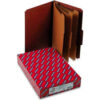 Smead® Pressboard Classification Folders Self Tab Legal Eight-Section Red 10/Box