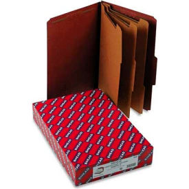 Smead® Pressboard Classification Folders Self Tab Legal Eight-Section Red 10/Box
