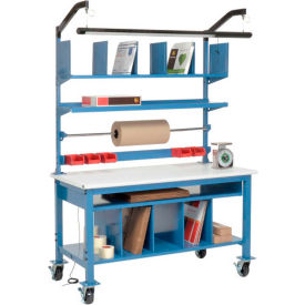 Global Industrial™ Complete Mobile Packing Workbench ESD Safety Edge 72""W x 30""D