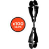 Ergodyne® 3420-BULK Squids® Swivel Glove Clip Holder Dual Clips 100-Pack Black