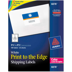 Avery® Shipping Labels for Color Laser & Copier 3-3/4 x 4-3/4 Matte White 100/Pack