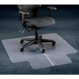 Interion® Office Chair Mat for Carpet - 45""W x 53""L with 25"" x 12"" Lip - Straight Edge