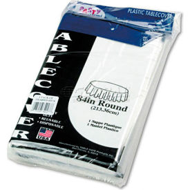 Tablemate® TBL84WH Round Tablecover 84""Wx 84""L Plastic White 6/Pack