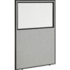 Interion® Office Partition Panel with Partial Window 48-1/4""W x 72""H Gray