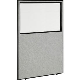 Interion® Office Partition Panel with Partial Window 48-1/4""W x 72""H Gray