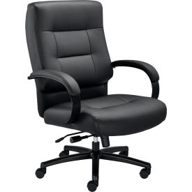 Interion® Big & Tall Executive Chair With High Back & Fixed Arms Bonded Leather Black