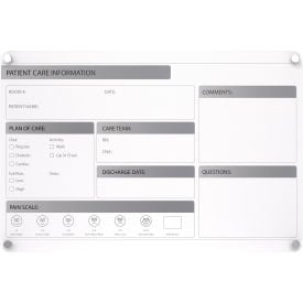Ghent Graphics Slide Changeable Glassboard w/ Standoffs Horizontal 24""H x 36""W
