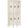 Global Industrial™ Infinity® 2-Tier 6 Door Locker 36""W x 18""D x 78""H Tan Unassembled