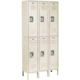 Global Industrial™ Infinity® 2-Tier 6 Door Locker 36""W x 18""D x 78""H Tan Unassembled