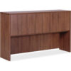 Lorell® Hutch with Doors - 70.9"" x 14.8"" x 36"" - Walnut - Essentials Series