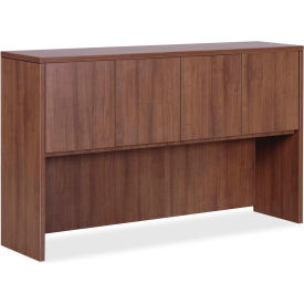 Lorell® Hutch with Doors - 70.9"" x 14.8"" x 36"" - Walnut - Essentials Series