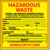 Hazardous Waste Vinyl Labels - For Solids