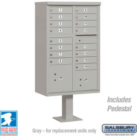 Cluster Box Unit 16 A Size Doors Type III Gray USPS Access