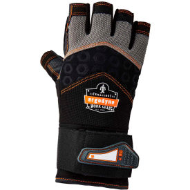 Ergodyne® ProFlex® 910 Half-Finger Impact Gloves w/ Wrist Support Black L 17714