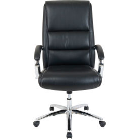 Interion® Antimicrobial Bonded Leather Modern Comfort Executive Chair Black