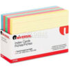 Universal Index Cards 4 x 6 Blue/Salmon/Green/Cherry/Canary 100/Pack