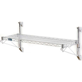 Nexel® Chrome Wall Mount Wire Shelving 48""W x 18""D x 14""H 1 - Shelf Starter