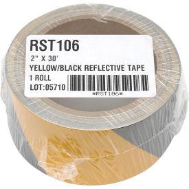 INCOM® Safety Tape Reflective Striped Yellow/Black 2""W x 30'L 1 Roll