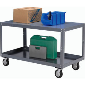 Global Industrial™ Mobile Steel Work Table 48 x 30 x 30"" 2 Shelves