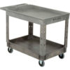 Global Industrial™ Tray Top Utility Cart w/2 Shelves 44""L x 25-1/2""W x 32-1/2""H Gray