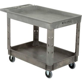 Global Industrial™ Tray Top Utility Cart w/2 Shelves 44""L x 25-1/2""W x 32-1/2""H Gray