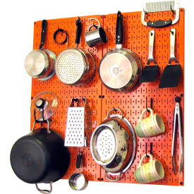 Wall Control Kitchen Pegboard Pack Storage & Organization Kit Orange/Black 32"" X 32"" X 6""