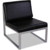 Reception Lounge Chair - Leather - 27""W x 31 1/8""D x 30""H - Black/Silver