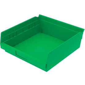 Global Industrial™ Plastic Nesting Storage Shelf Bin 11-1/8""W x 11-5/8""L x 4""H Green