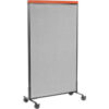 Interion® Mobile Deluxe Office Partition Panel 36-1/4""W x 64-1/2""H Gray