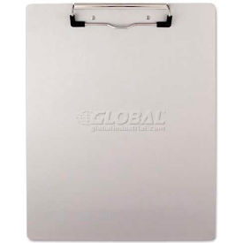 Universal One Brushed Aluminum Plastic Clipboard 1/2"" Capacity Holds 8-1/2w x 11h Silver