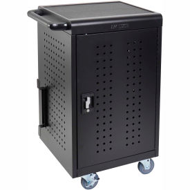 Luxor Mobile Tablet/Chromebook Charging Cart with Key Lock For 30 Devices Black