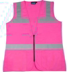 ERB® Girl Power At Work™ S721 Non-ANSI Women's Safety Vest Zipper Closure XL Pink