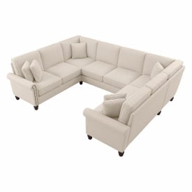 Bush Business Furniture Coventry U Shaped Sectional Couch 113""W x 87""D x 35-3/4""H Cream