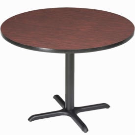 Interion® 42"" Round Counter Height Restaurant Table Mahogany